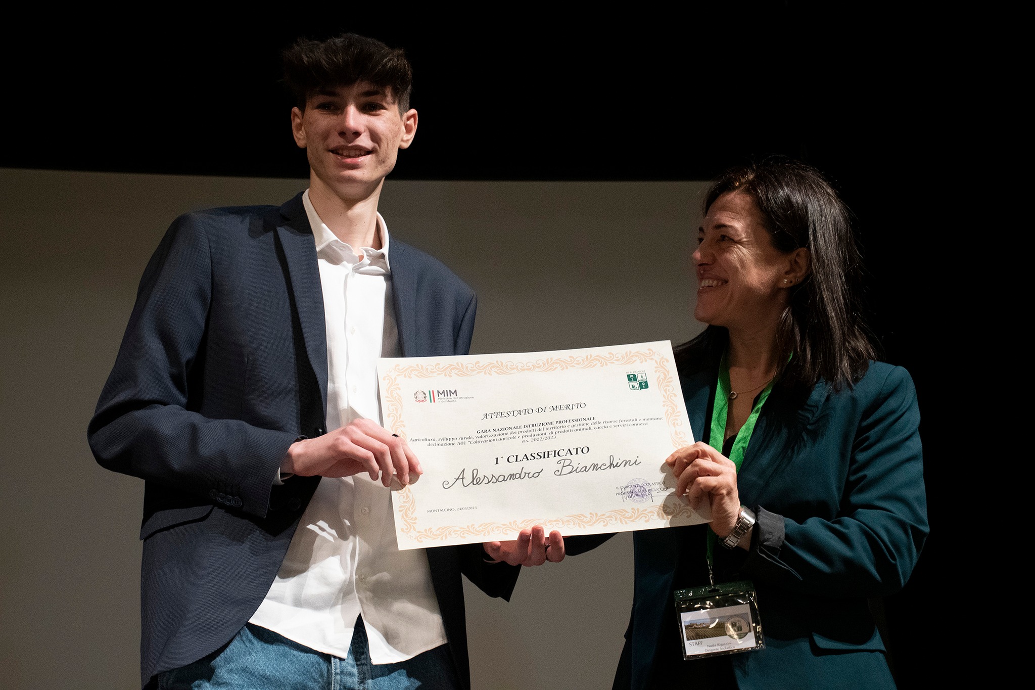 Alessandro Bianchini premiato alla Gara Nazionale Agraria 2023